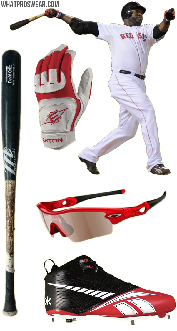 What the Pro Wears: David Ortiz (Bat, Batting Gloves, Sunglasses, Cleats)